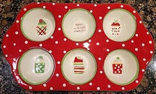 Boston Warehouse Muffin/cupcake Bakeware Christmas 15"X 9" Original Tag 2011