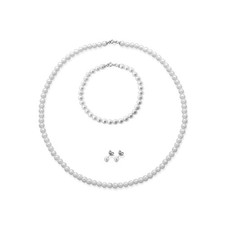 Parure Perle Hiriwa Collana Bracciale Orecchini Argento MADE IN ITALY P30101-G