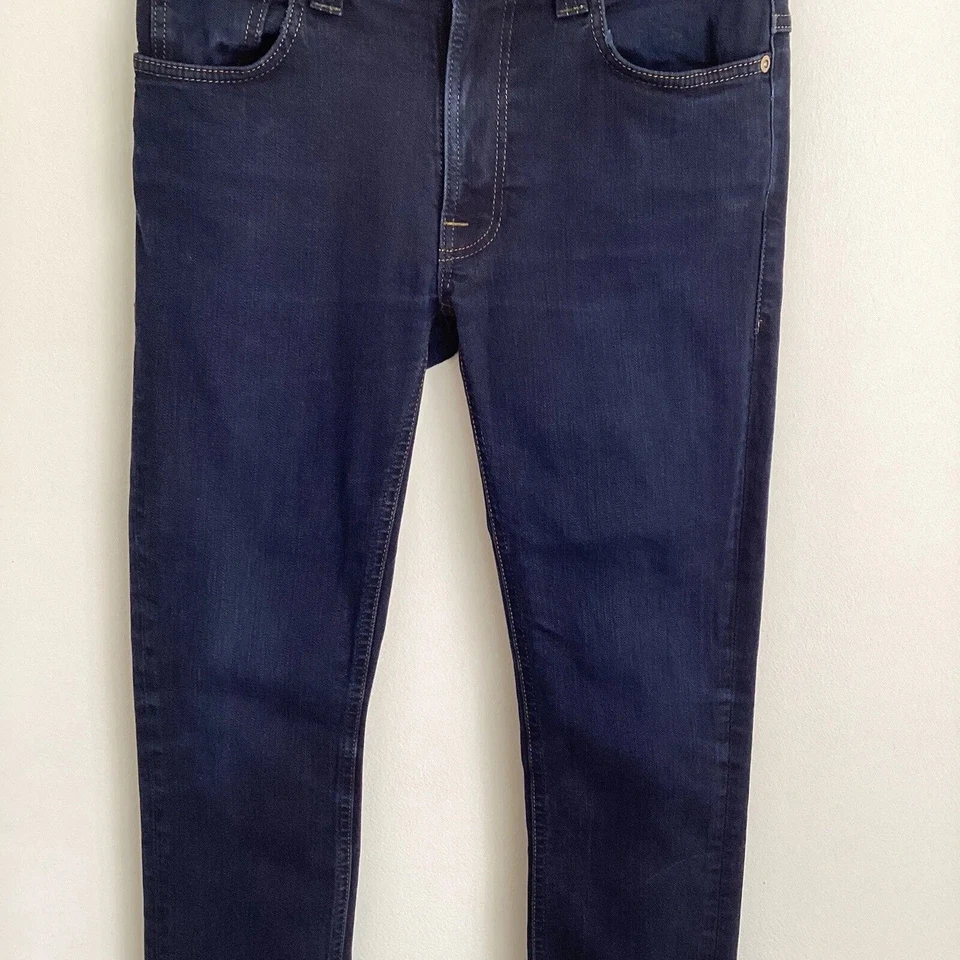 Nudie Jeans Delgados Finn W30 L32 Mezcla Algodón Orgánico Elástico Azul Índigo Foto 3 de 4