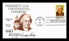 US COVER FIRST DAY OF ISSUE JOHN HANSON PRESIDENT CONTINENTAL CONGRESS