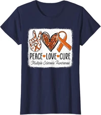 Peace Love Cure Warrior Multiple Sclerosis Awareness  Ladies' Crewneck T-Shirt