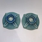 Rookwood Pottery Pair Of Blue / Aqua Candle stick Holders  # 2310 Made In 1927