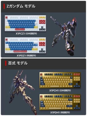 Pre-order REALFORCE x Mobile Suit Zeta Gundam GX1 Plus Keyboard | eBay
