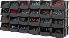 Extra Small Stackable Storage Bins 24-Pack 5.5 x 4.5 x 3 inch Made in USA