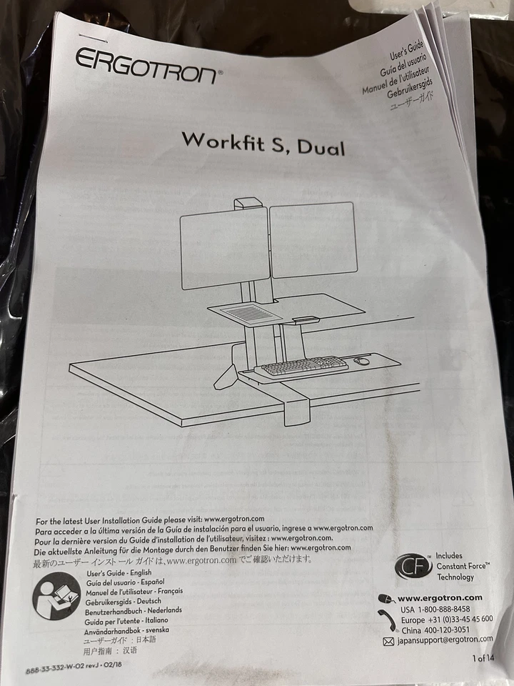 Ergotron WorkFit-S Dual Desk Mount for Monitor (33349200/NF0996) - Open Box - Image 4 of 4