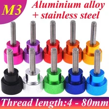 Colourful M3 Knurled Thumb Screws With Steps Hand Grip Knob Bolts Round Screws