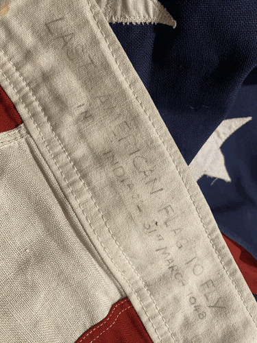 Historical 48 Star Quarter Master Depot USA Flag "Last Flag Flown in India" 40's - Picture 10 of 16