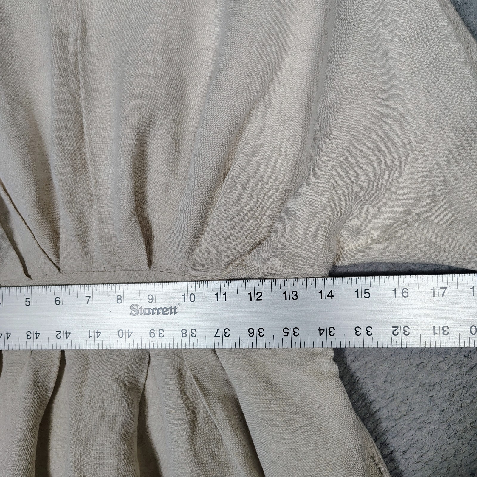 Veiled Midi Dress Women's M/Short Beige Linen Blend Pleated Minimalist Modest