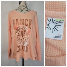 Aerie Sweatshirt Womens Large Waffle Knit Oversized Pulllover Boxy Dance Club