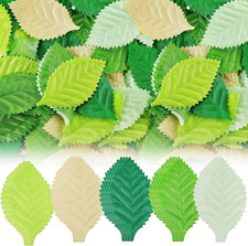 200 Pieces Mixed Leaves Mulberry Paper Scrapbooking Roses Fabric Green Craft Lea