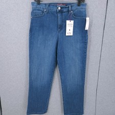 Gloria Vanderbilt Amanda Straight Leg Slimming Jeans Denim Frisco Womens 10PS
