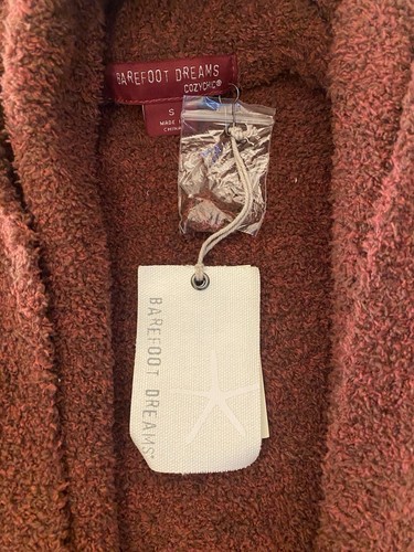 NEW Barefoot Dreams Cardigan Women's Small Burgundy Cozychic Pockets! NWT - Picture 2 of 7