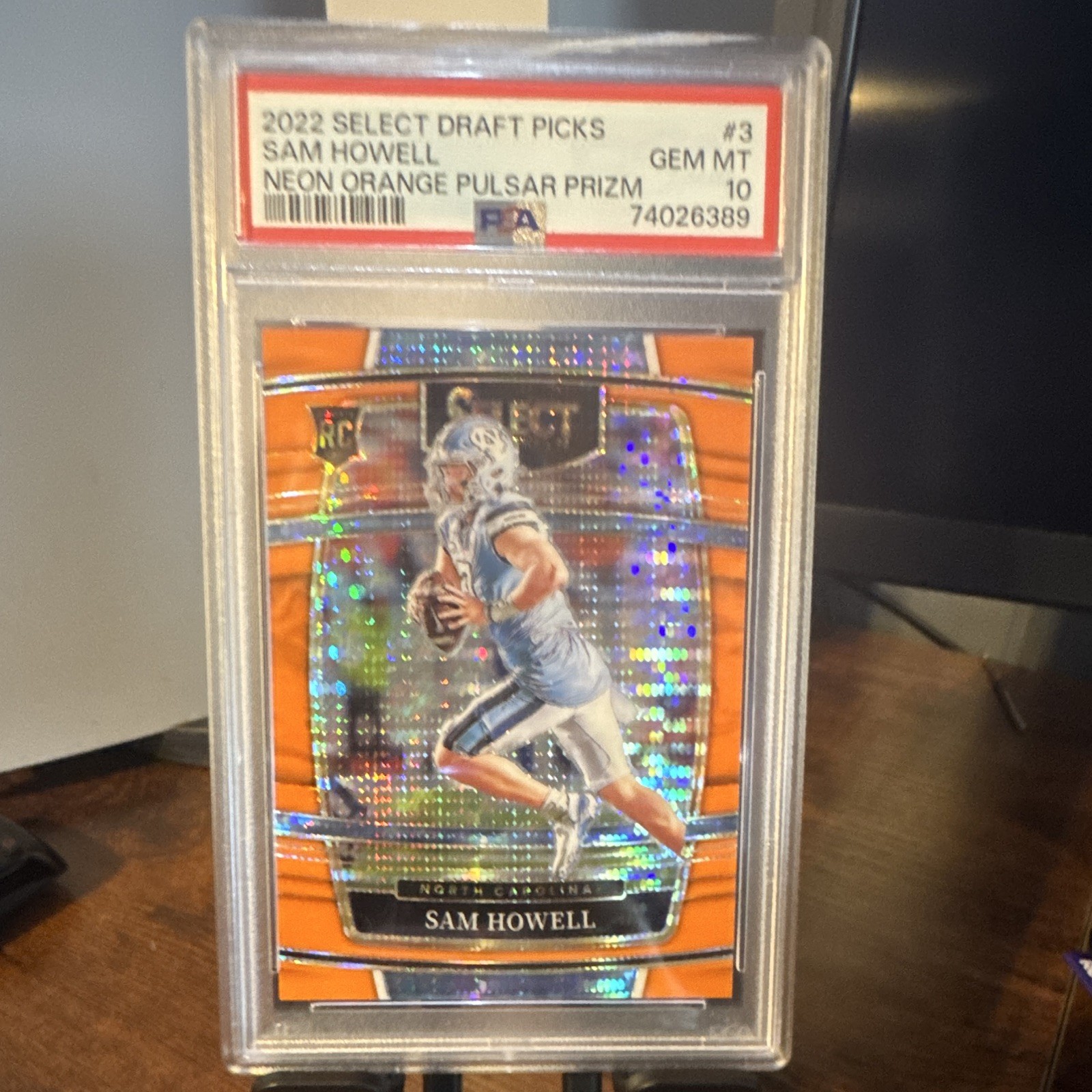 Panini 2022 Select Draft Picks Sam Howell Rookie #3 Orange Pulsar /26 PSA 10 