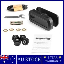 Car TPMS Solar Wireless Tire Tyre Pressure Monitor System LCD Tester w/4 Sensors