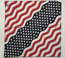 Vintage American Flag Patriotic July 4th Handkerchief Bandana 21" Made In USA