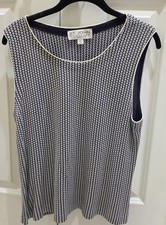 St John Collection Tank Top Large Knit Sleeveless Classic Made in USA