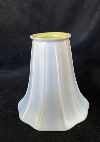 Antique Carder Era Steuben Glass Pearl White Gold Aurene Lamp Shade Light Shade