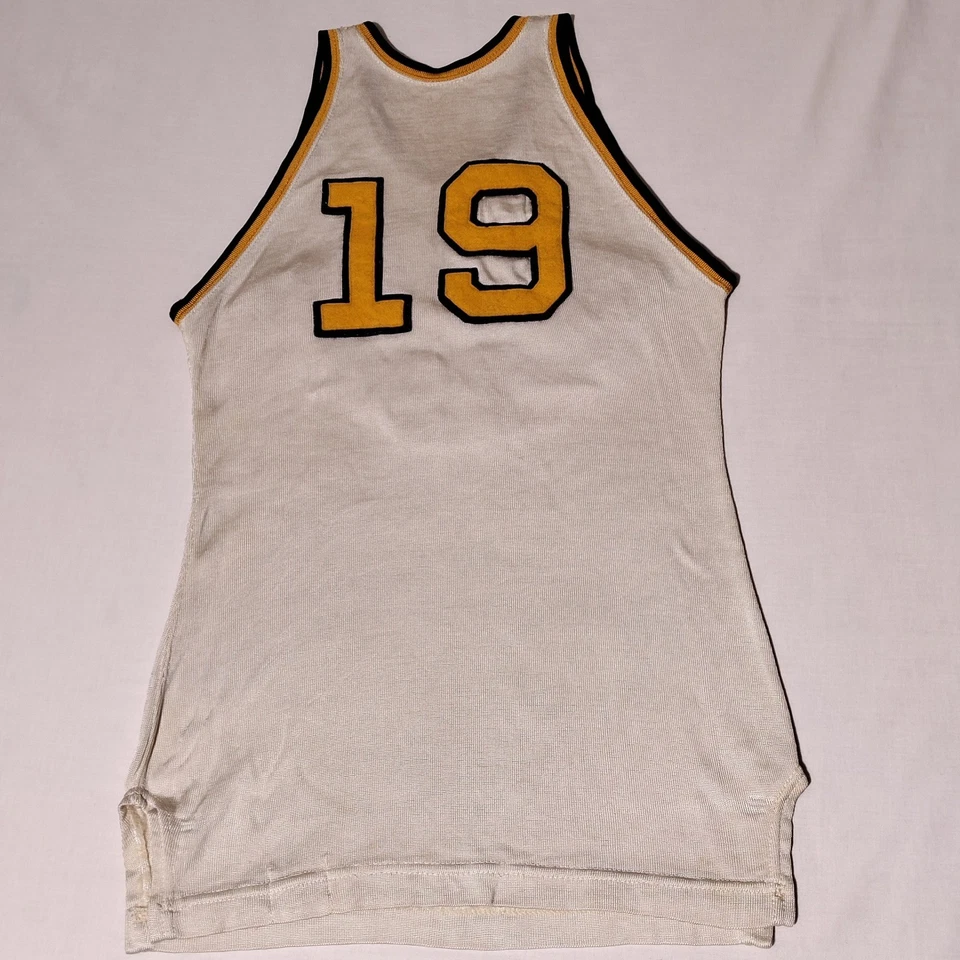 Camiseta de baloncesto azul marino USN número 19 talla 40 años 50 vintage Wilson - imperfecta Foto 3 de 4