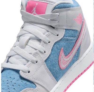 Air Jordan 1 Mid Denim Sequin Women's & GS Size Brand New Ships