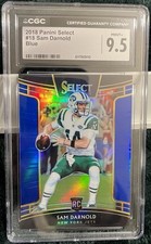 2018 Select - #18 Sam Darnold Rookie (RC) Blue /175 New York Jets CGC Graded 9.5