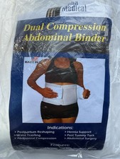 New Dual Compression Abdominal Binder X Small XS Alpha Medical Open Package