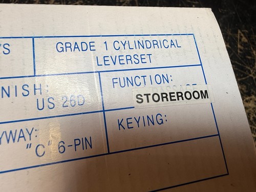 Cal-Royal ICSPASTR05L 26D Cylindrical Leverset Clutch Outside Storeroom Trim - Picture 9 of 24