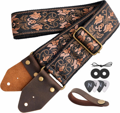 Guitar Strap,Jacquard Embroidery Cotton Guitar Straps with Crazy