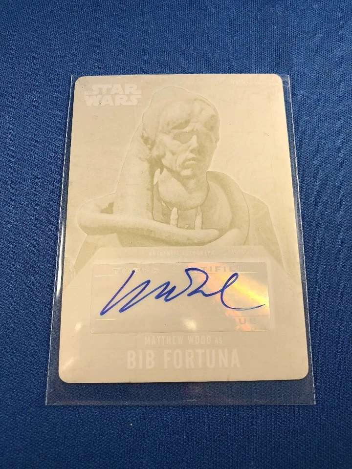 2016 Topps Star Wars Evolution Yellow Press Plate Autograph 1 Of 1 Matthew Wood - Image 3 of 4