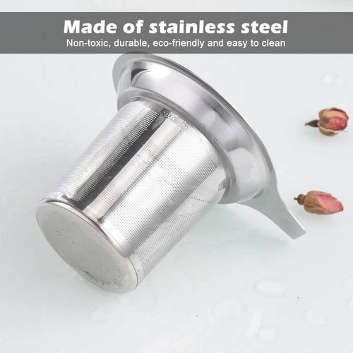 Rete infusore tè 304 acciaio inox metallo tazza colino filtro foglie sfuse US - Foto 6 di 14