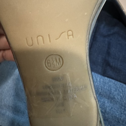 Unisa Riemchen Kitten Heels, Gold Metallic, Kristall und Birnen Akzente, formell, 6,5 - Bild 4 von 5