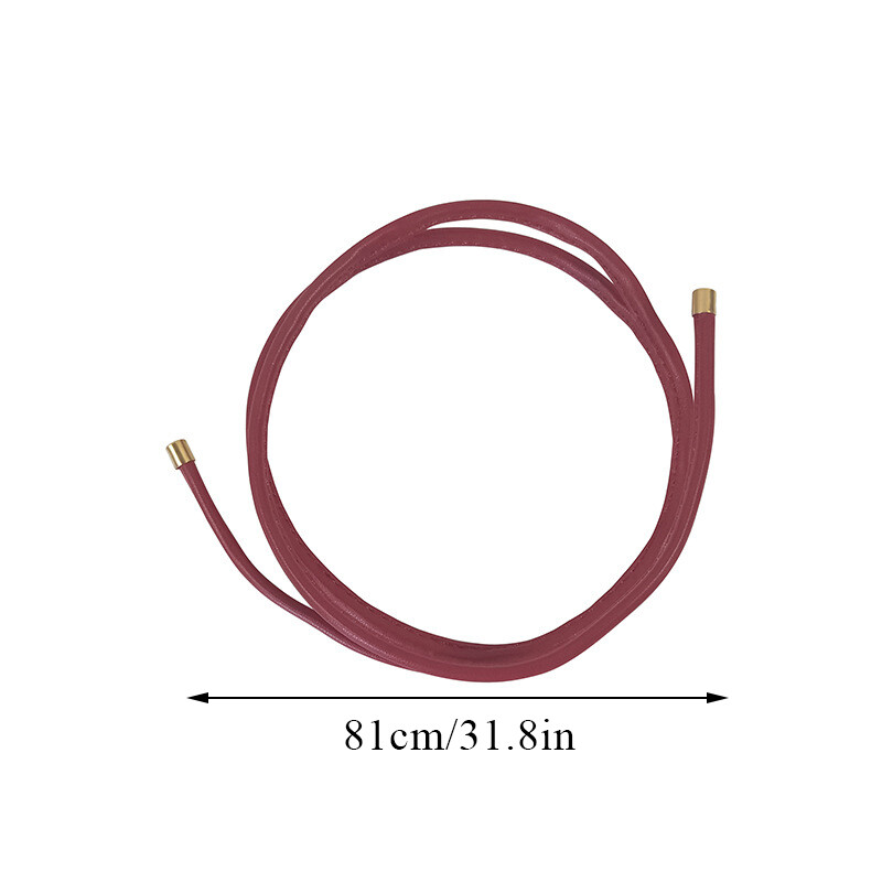 Womens PU Leather Hair Band Long Hair Rope Ponytail Holder Hair