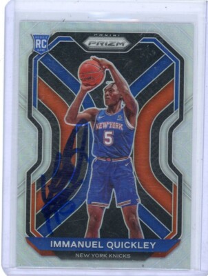 2020-21 Panini Prizm Immanuel Quickley Silver IP Rookie On Card Auto ...