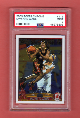 DWYANE WADE 2003-04 TOPPS CHROME ROOKIE RC # 115 FRESH PSA 9 MINT 