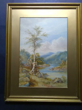 Large Early 20th Century Watercolour Landscape Painting,  W Barrow, Signed 1921