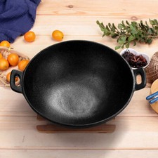 26/30cm Cast Iron Woks Griddle Grill Pan Frying Non Stick Steak BBQ Skillet uk