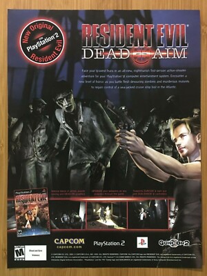 Resident Evil: Dead Aim PS2 2003 Print Ad/Poster Official Horror Game CAPCOM Art
