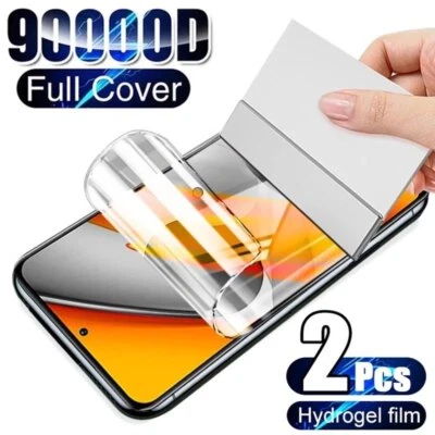 2X Hydrogel Display Schutz Folie 3D iPhone Samsung Huawei Xiaomi Pixel Honor - Bild 1 von 4