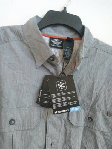 NEW Harley Davidson Button Front Shirt, Performance Cool, Size Medium - Picture 7 of 9