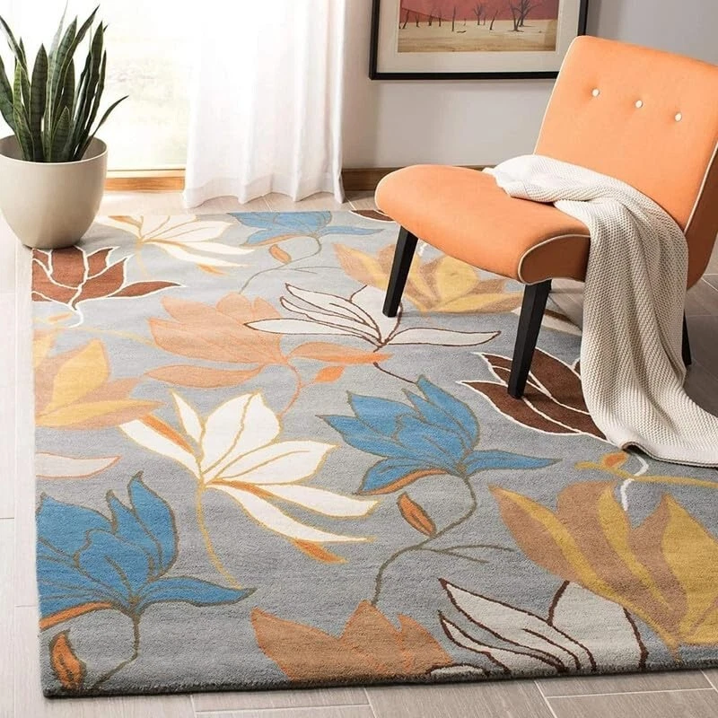 Tapis En Laine Nz Touffeté à La Main - Multicolore - Fabriqué En Inde - Sur Mesure