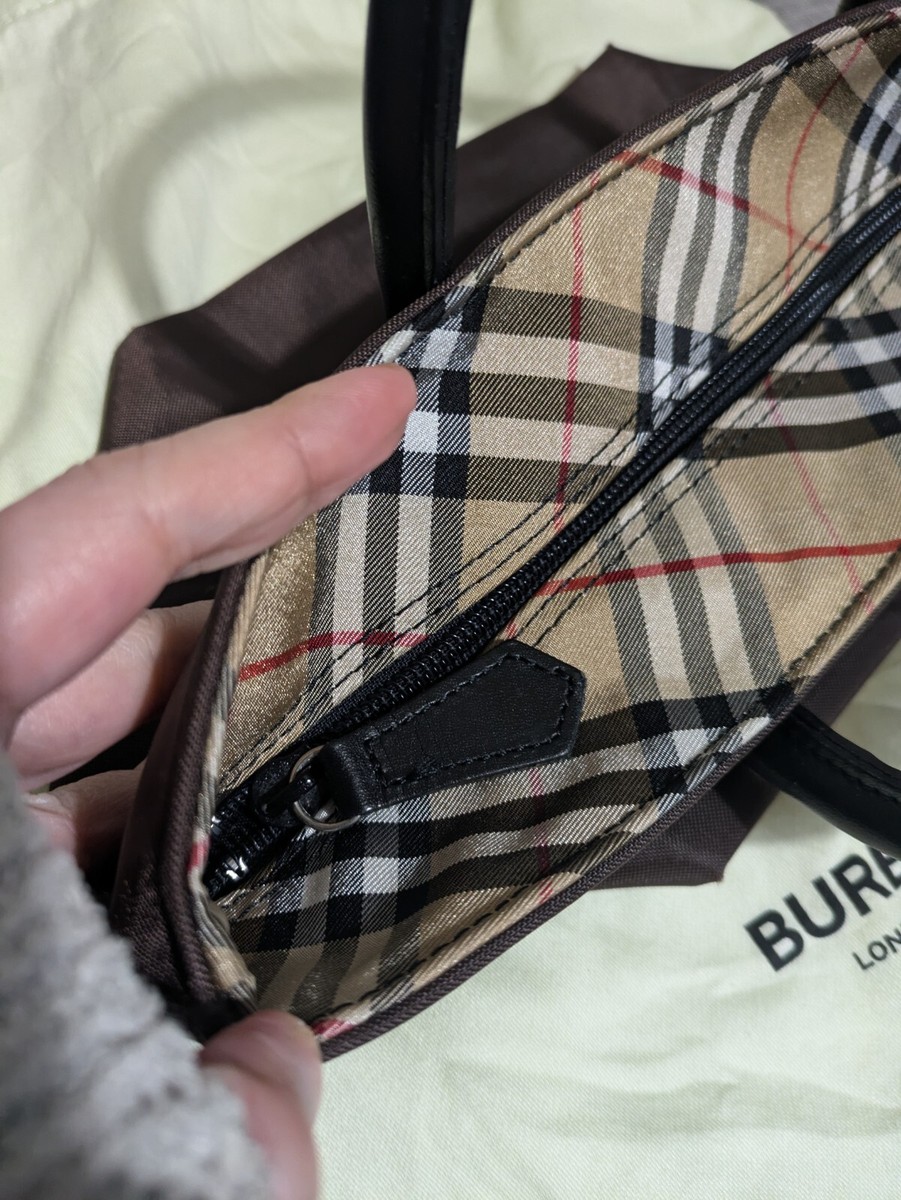 Authentic Vintage Burberrys Nova Check Blue Label Tote Bag
