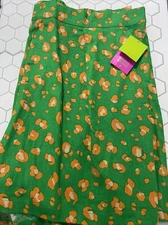 Tabitha Brown Target Leopard Print Shorts Plus Size 3X Linen Blend Green 2851