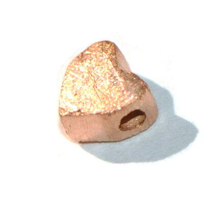 24011 - 4,5 MM HERZ AUS VERGOLDETEM 925-er SILBER, LÄNGS GEBOHRT, ROSÈGOLD