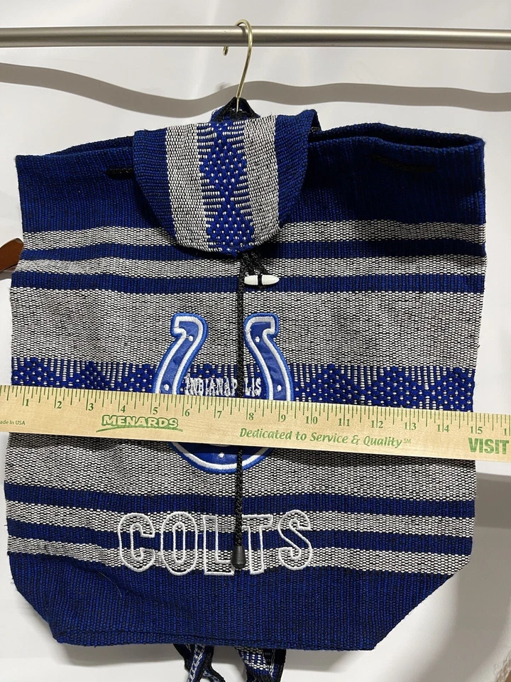 Indianapolis Colts Womens Backpack Woven Embroidered Blue White Hippie Boho - Image 3 of 4