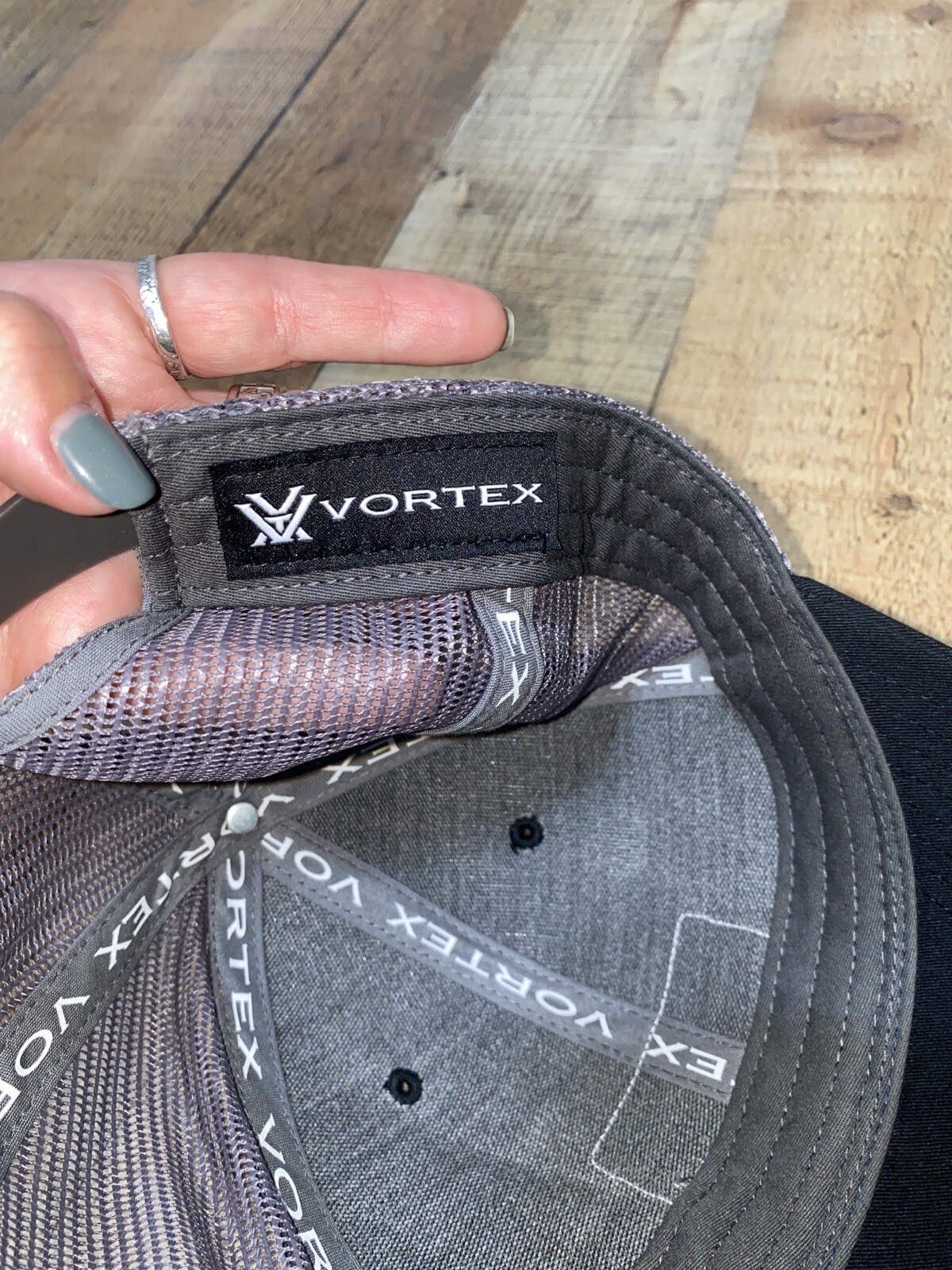 Vortex Gray Black Snapback Adjustable Hat - image 8