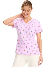 Sweet Talker Med Couture Print Scrub V Neck Top MC632 STKR