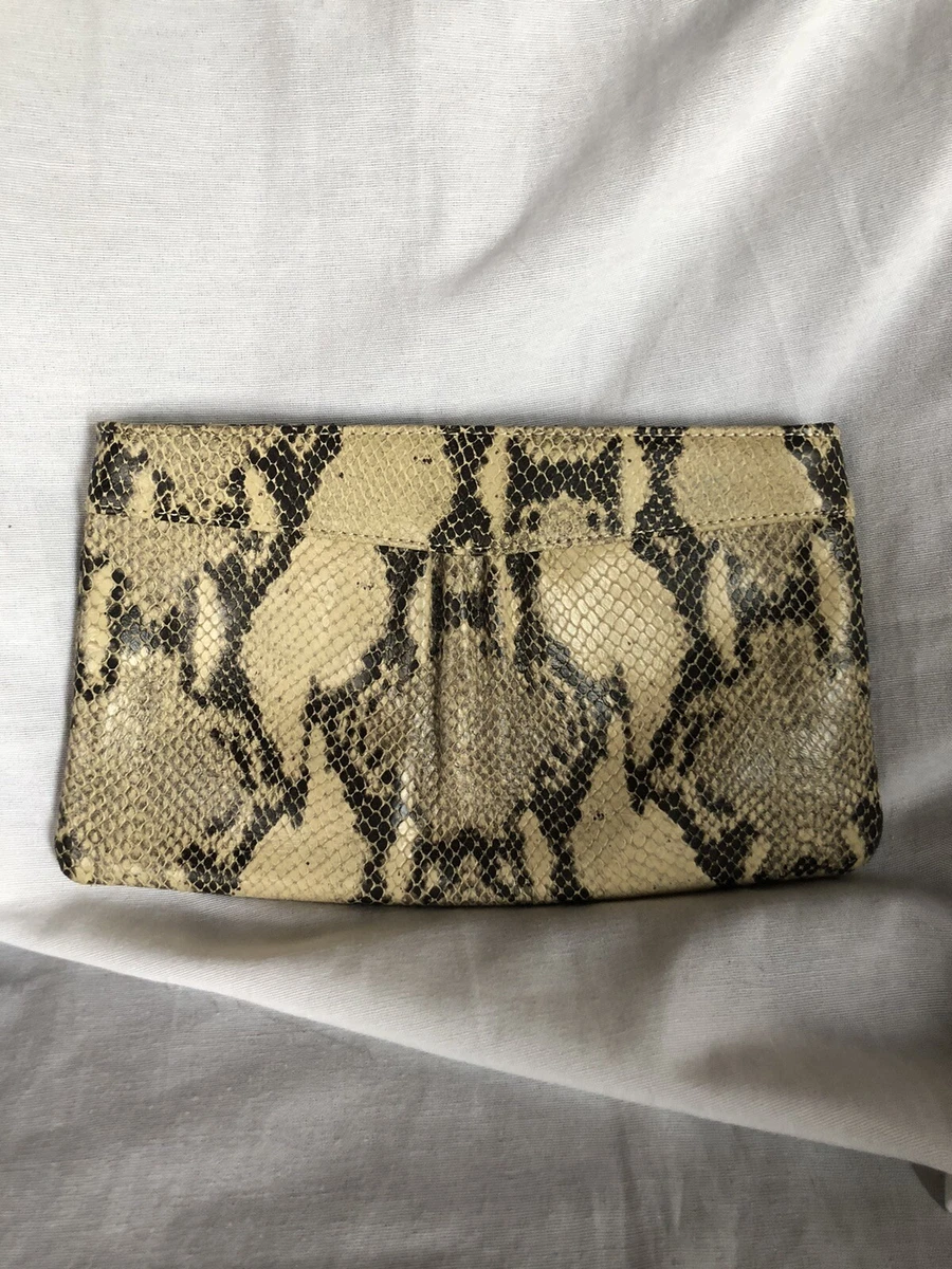 Snakeskin print clutch bag sales