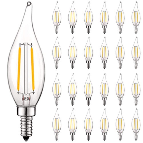 LUXRITE Dimmable Edison LED Light Bulbs 2700K Transparent Warm White (24-Pack) - 第 1/1 張圖片