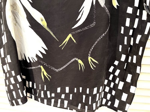 Gorgeous GORMAN “Egrets” Scarf Silk Shirt top * One Size Fits All - Picture 4 of 7