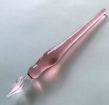  Used Hachimonjiya and Sayori Kubozakura Bloom Pink Glass Pen with Pen Rest