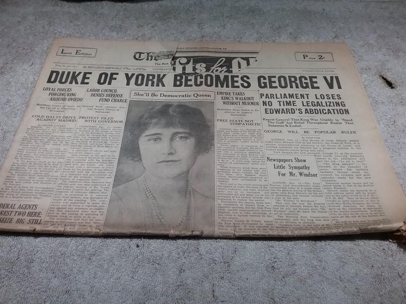 Vintage Connellsville Pa Newspaper Friday December 11, 1936 - 12 pages